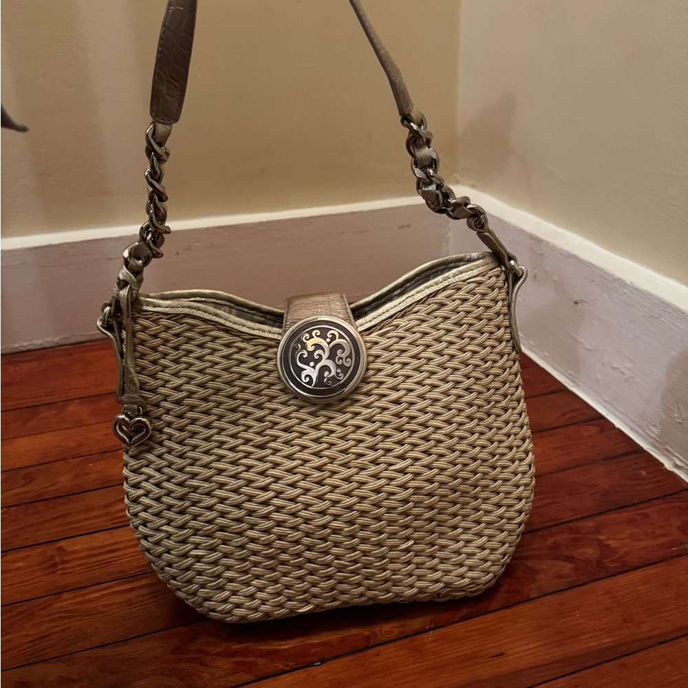 Brighton Jani woven shoulder bag with gold trim